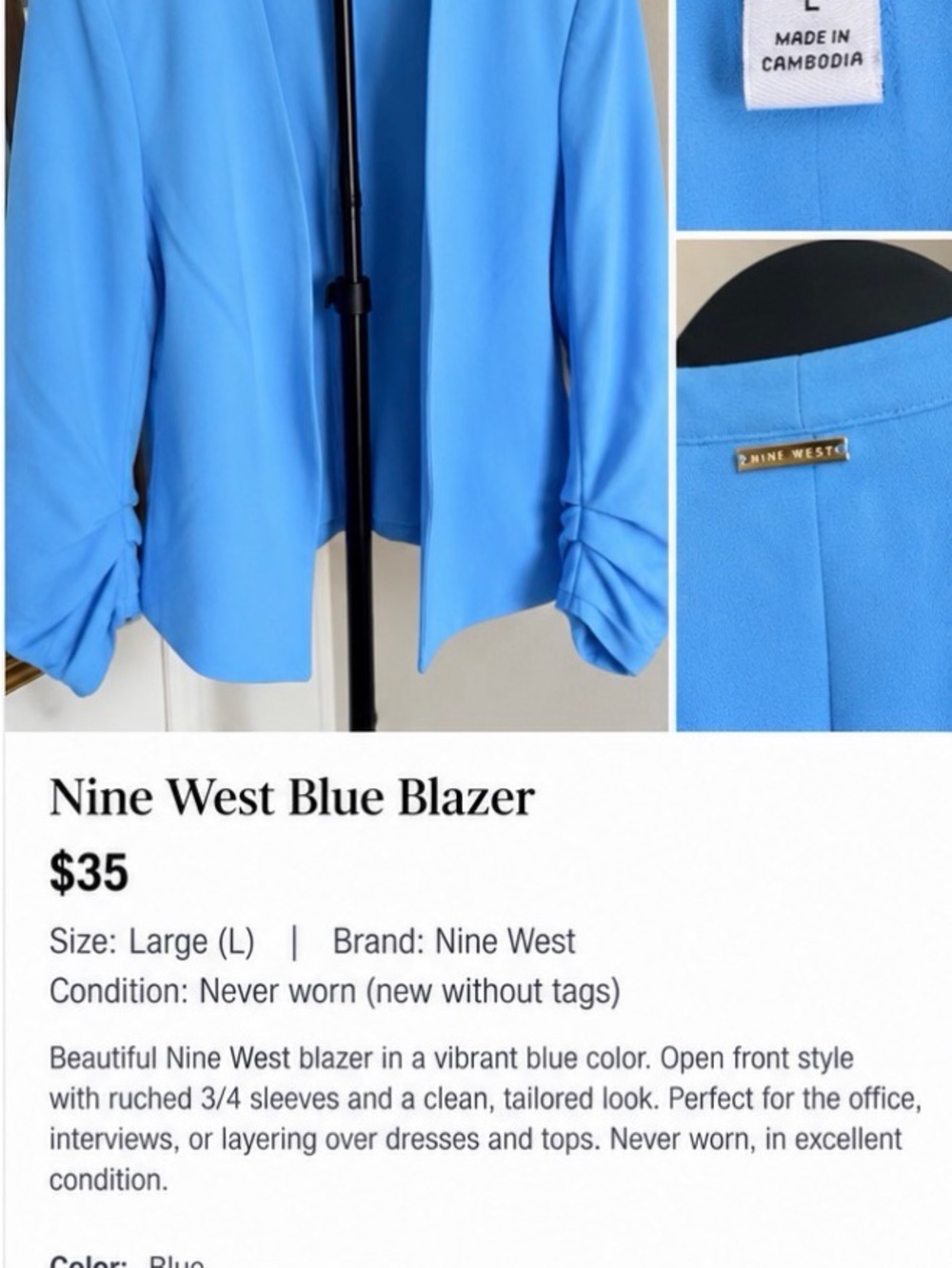 Nine West Tan Blazer – XS
